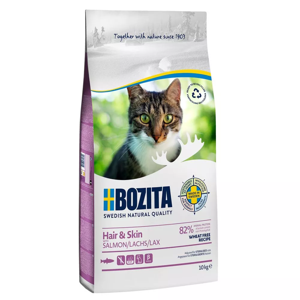 [31531] Bozita Somonlu Buğdaysız Tüy ve Deri Destekleyici Kısırlaştırılmış Yetişkin Kedi Maması 10kg