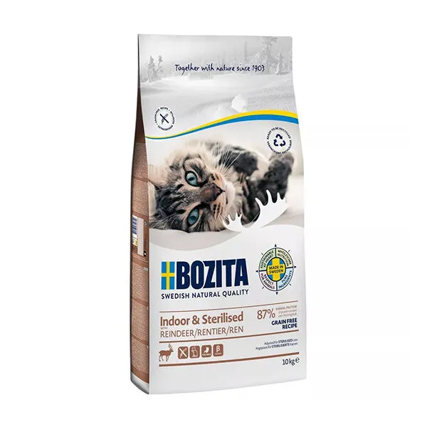 [31231] Bozita Ren Geyiği Etli Tahılsız Kısırlaştırılmış ve Evde Beslenen Yetişkin Kedi Maması 10kg