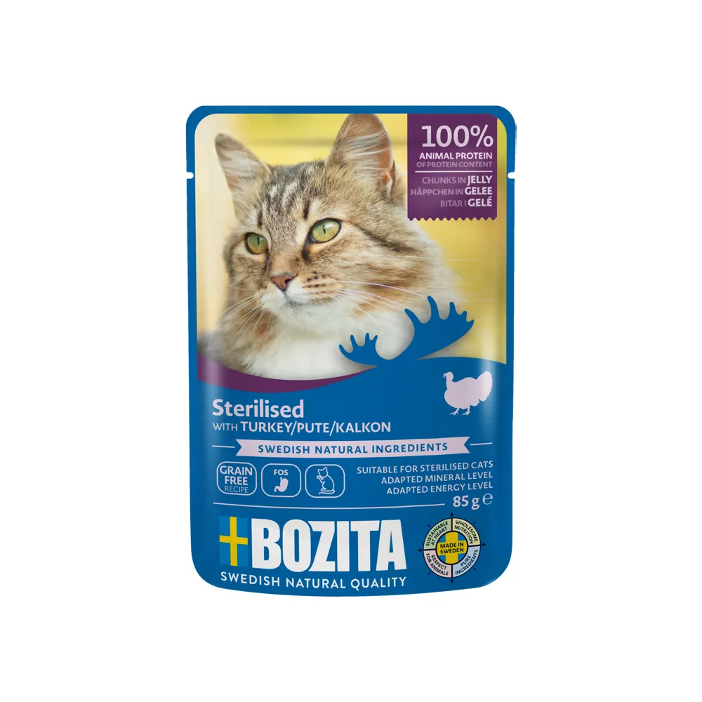 [3647] Bozita Hindili Jöle İçinde Kısırlaştırılmış Kedi Yaş Maması 85g