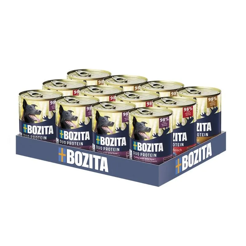 Bozita Sığır, Ördek ve Hindili Pate Yetişkin Köpek Yaş Maması Çoklu Konserve 12x400g