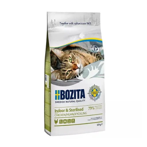 Bozita Tavuklu Kısırlaştırılmış ve Evde Beslenen Yetişkin Kedi Maması 10 kg